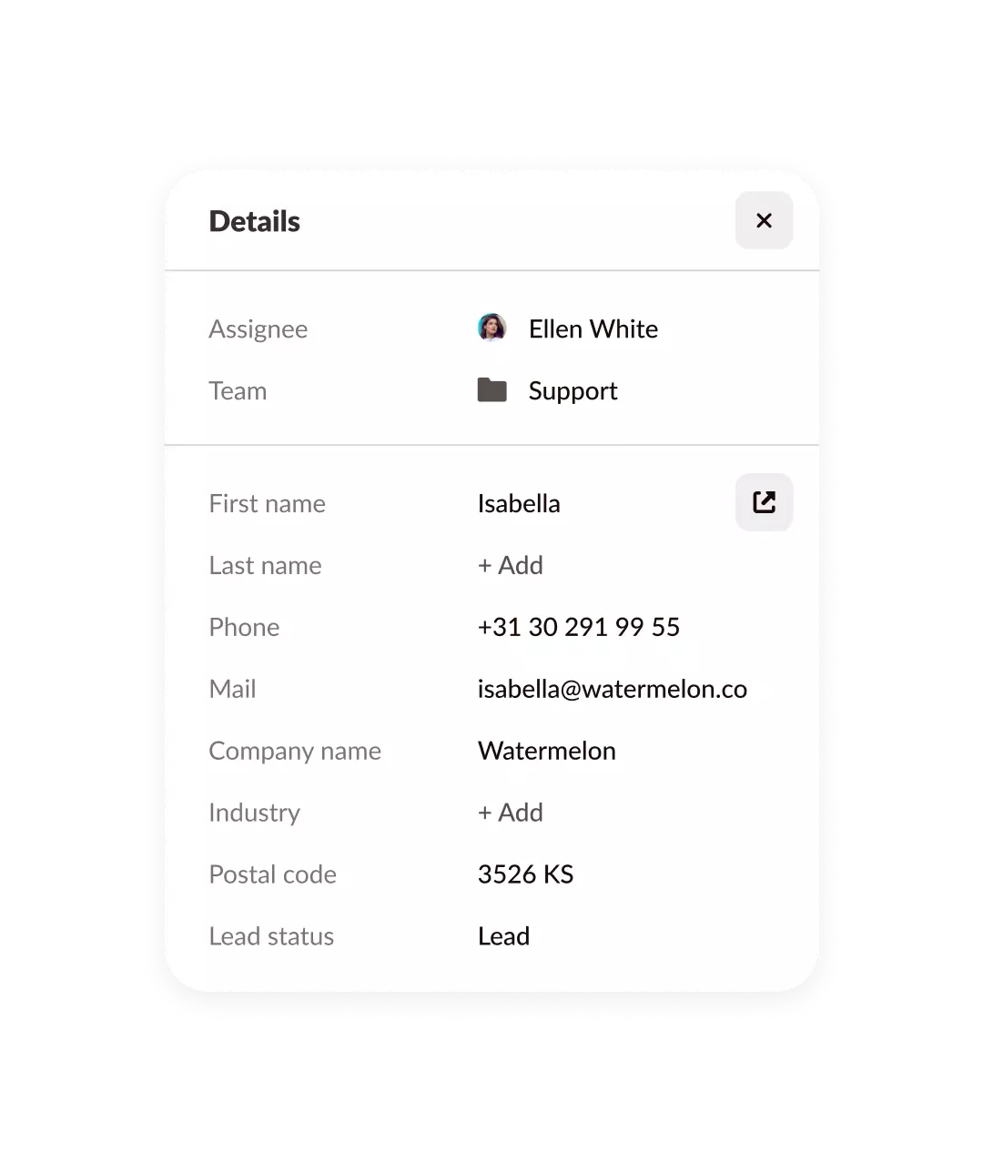 Customer details Customer details
