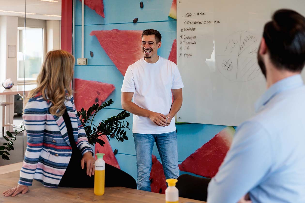 Watermelon team members brainstorming Watermelon team members brainstorming